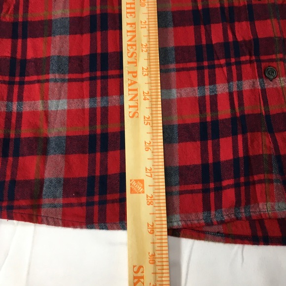Eddie Bauer Red Flannel Shirt Plaid Button Up Long Sleeve Casual XXL‎ - Picture 4 of 7